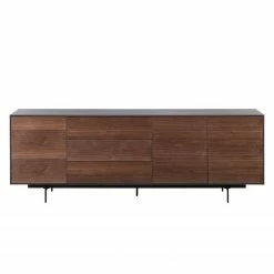 Eva Padberg Collection Sideboard Payara - Echtholzfurnier - Walnuss / Anthrazit -WOHNZIMMERMÖBEL Verkäufe sideboard payara walnuss schwarz 4372568