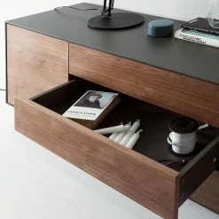 Eva Padberg Collection Sideboard Payara - Echtholzfurnier - Walnuss / Anthrazit -WOHNZIMMERMÖBEL Verkäufe sideboard payara walnuss schwarz 4372584