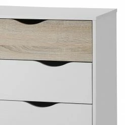 Mørteens Sideboard Sunndal - Gummibaum teilmassiv - Weiß / Eiche Hell -WOHNZIMMERMÖBEL Verkäufe sideboard sunndal gummibaum teilmassiv weiss eiche dekor 4753652