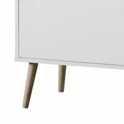 Mørteens Sideboard Sunndal - Gummibaum teilmassiv - Weiß / Eiche Hell -WOHNZIMMERMÖBEL Verkäufe sideboard sunndal gummibaum teilmassiv weiss eiche dekor 4753656