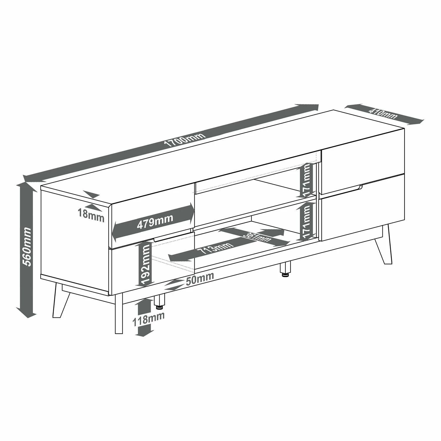 Mørteens TV-Lowboard Tenabo - Matt Weiß / Asteiche 14 Mørteens TV-Lowboard Tenabo - Matt Weiß / Asteiche – Bild 14