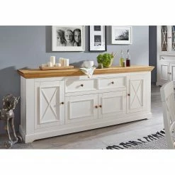 Maison Belfort Sideboard Ummanz I - Kiefer massiv - Kiefer Weiß -WOHNZIMMERMÖBEL Verkäufe sideboard ummanz i kiefer massiv kiefer weiss kiefer honig 5088608