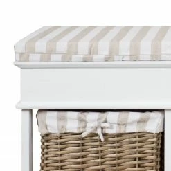 Maison Belfort Sitzbank Elven - Paulownia massiv - Weiß / Braun -WOHNZIMMERMÖBEL Verkäufe sitzbank elven paulownia massiv weiss 4347428