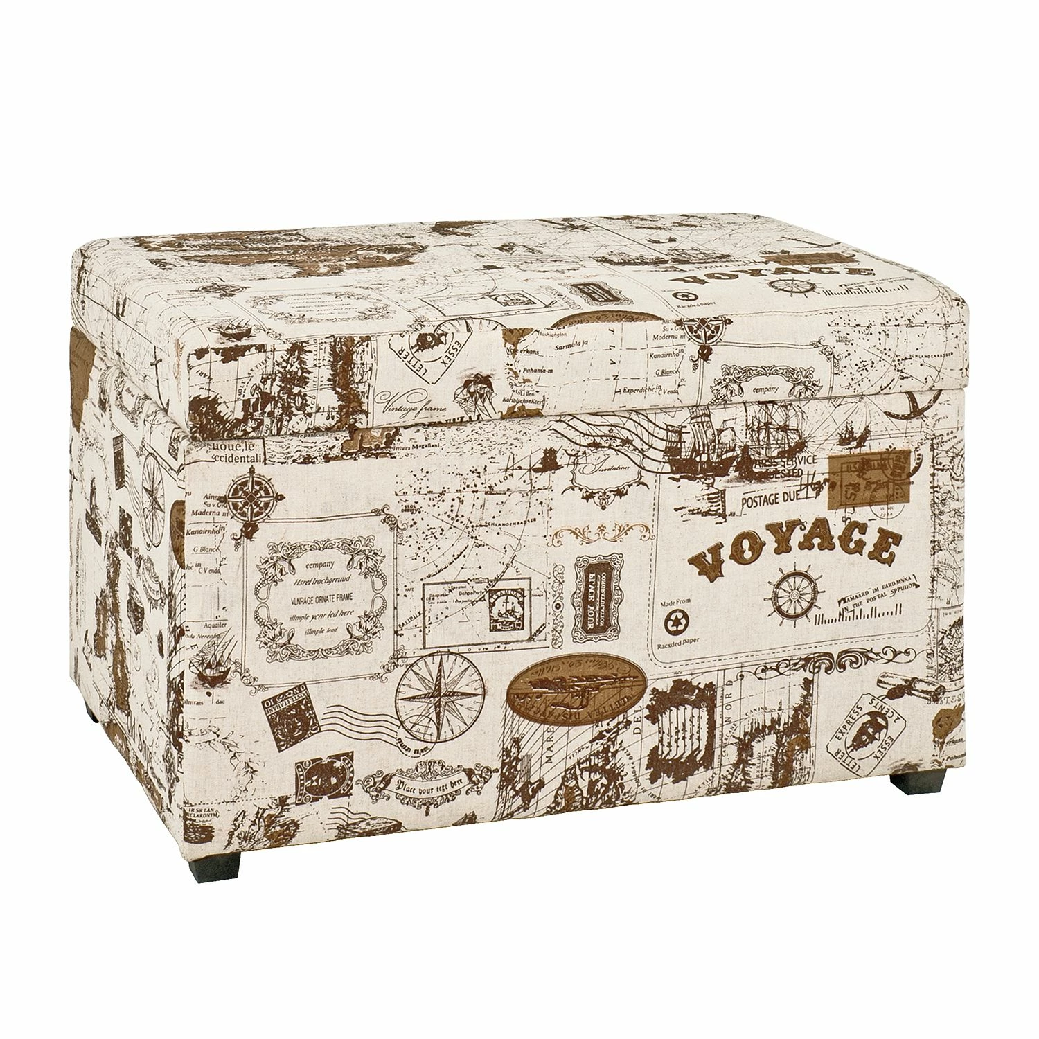 Home Design Sitztruhe Sagres - Leinen - Mehrfarbig 1 Home Design Sitztruhe Sagres - Leinen - Mehrfarbig