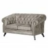 Ars manufacti Sofa Benavente (2-Sitzer) - Antiklederoptik Silber