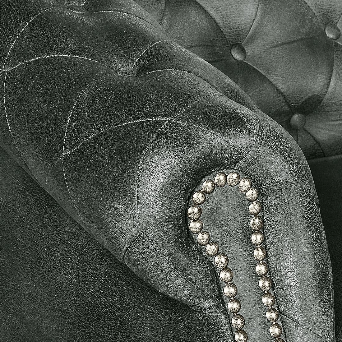 Ars manufacti Sofa Benavente (3-Sitzer) - Antiklederoptik Anthrazith 8 Ars manufacti Sofa Benavente (3-Sitzer) - Antiklederoptik Anthrazith – Bild 8