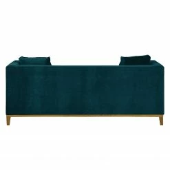 Jack & Alice Sofa Blomma (3-Sitzer) - Petrol - Eiche -WOHNZIMMERMÖBEL Verkäufe sofa blomma 3 sitzer samtstoff petrol eiche 3671233
