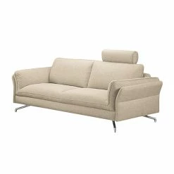 Loftscape Sofa Enrico (2,5-Sitzer) - Webstoff Beige - Mit 1 Kopfstütze
