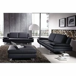 Fredriks Sofa Yovanna (2-Sitzer) - Kunstleder Schwarz -WOHNZIMMERMÖBEL Verkäufe sofa johanna 2 sitzer kunstleder schwarz 243339
