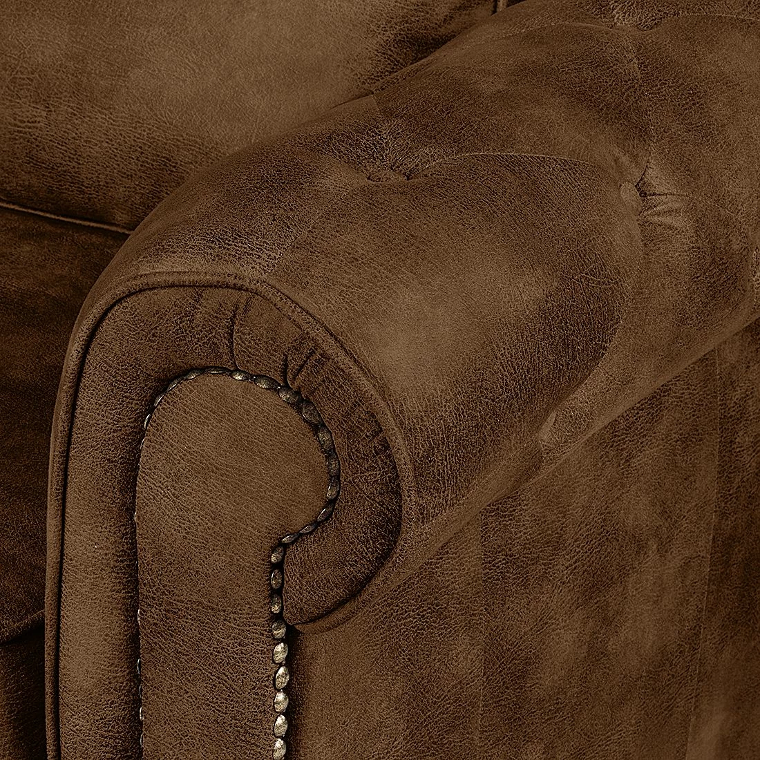 Ars manufacti Sofa Mallow (3- Sitzer) Antiklederoptik - Braun 7 Ars manufacti Sofa Mallow (3- Sitzer) Antiklederoptik - Braun – Bild 7