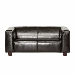 Maison Belfort Sofa Nespolo (2-Sitzer) - Kunstleder Dunkelbraun -WOHNZIMMERMÖBEL Verkäufe sofa nespolo 2 sitzer bycast echtleder dunkelbraun 254147