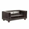 Maison Belfort Sofa Nespolo (2-Sitzer) - Kunstleder Dunkelbraun
