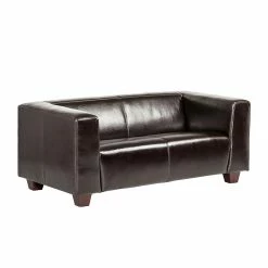 Maison Belfort Sofa Nespolo (2-Sitzer) - Kunstleder Dunkelbraun