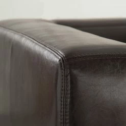 Maison Belfort Sofa Nespolo (2-Sitzer) - Kunstleder Dunkelbraun -WOHNZIMMERMÖBEL Verkäufe sofa nespolo 2 sitzer bycast echtleder dunkelbraun 3320517