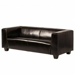Maison Belfort Sofa Nespolo (3-Sitzer) - Kunstleder - Dunkelbraun