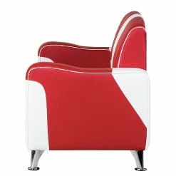 Studio Monroe Sofa Nixa (2-Sitzer) - Kunstleder Rot/Weiß -WOHNZIMMERMÖBEL Verkäufe sofa nixa 2 sitzer kunstleder rot weiss 399219