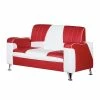 Studio Monroe Sofa Nixa (2-Sitzer) - Kunstleder Rot/Weiß