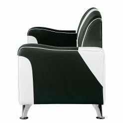 Studio Monroe Sofa Nixa (3-Sitzer) - Kunstleder Weiß/Schwarz -WOHNZIMMERMÖBEL Verkäufe sofa nixa 3 sitzer kunstleder weiss schwarz 435890