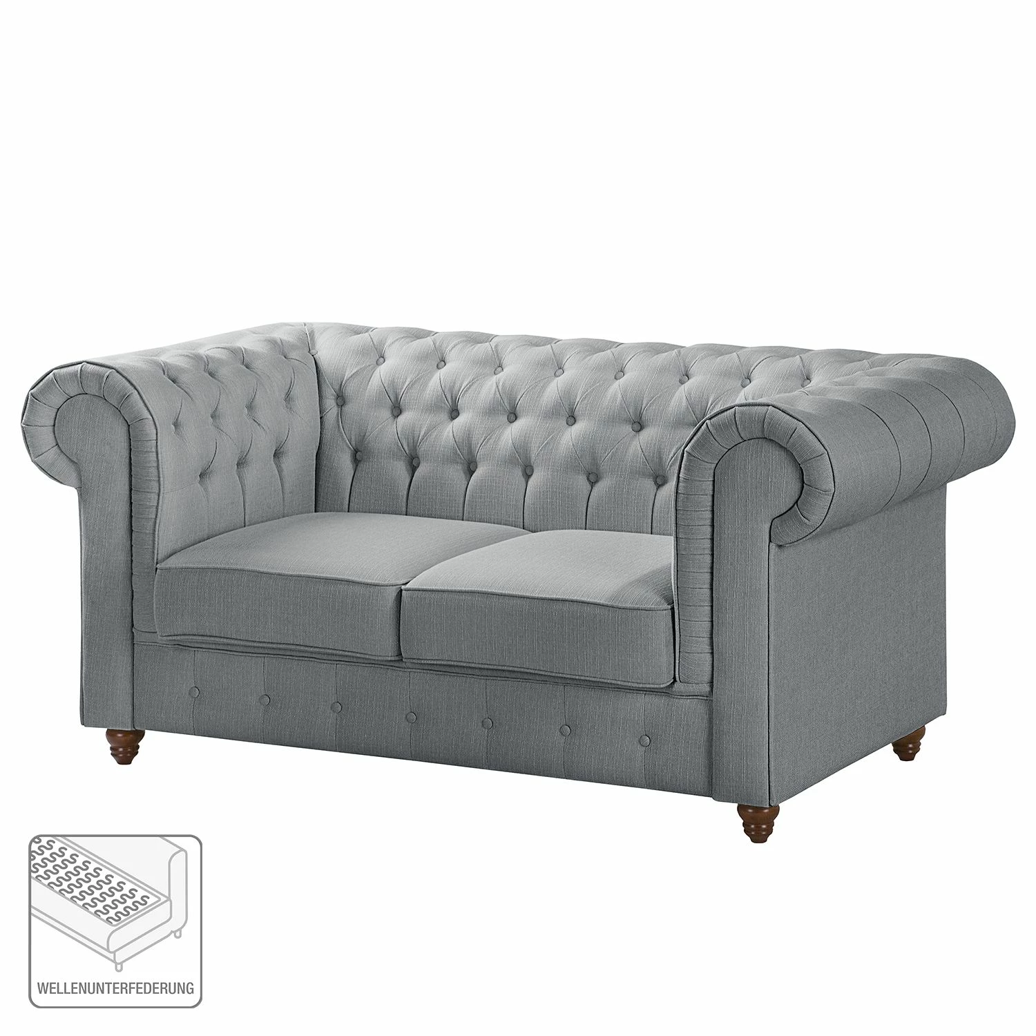 Maison Belfort Sofa Pintano (2-Sitzer) - Silbergrau 2 Maison Belfort Sofa Pintano (2-Sitzer) - Silbergrau – Bild 2