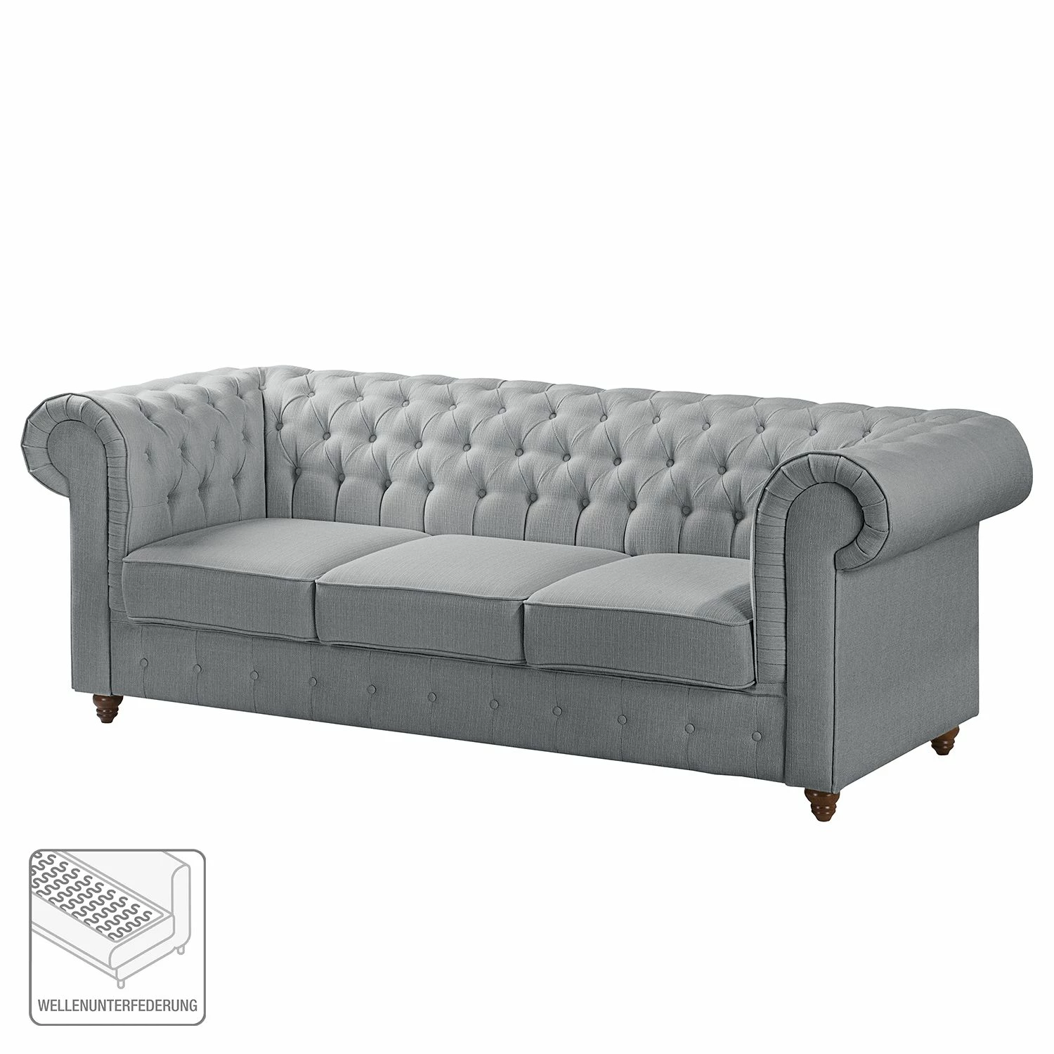 Maison Belfort Sofa Pintano (3-Sitzer) - Silbergrau 2 Maison Belfort Sofa Pintano (3-Sitzer) - Silbergrau – Bild 2
