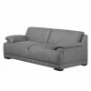 Modoform Sofa Robö (3-Sitzer) Microfaser - Antiklederlook - Grau - Boxspring