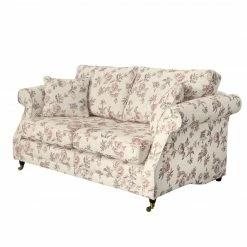 Maison Belfort Sofa Rosehearty (2-Sitzer) - Webstoff - Creme / Rose