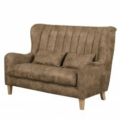 Ars Natura Sofa Shenton (2-Sitzer) Antiklederlook - Latte Macchiato