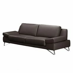 Loftscape Sofa Silvano (2,5-Sitzer) Kunstleder - Mocca - Ohne Kopfstütze