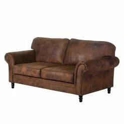 Ars manufacti Sofa Sombrero (3-Sitzer) - Antiklederoptik Dunkelbraun