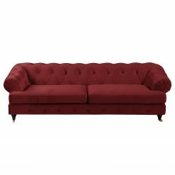 Jack & Alice Sofa Thory (3-Sitzer) - Rot -WOHNZIMMERMÖBEL Verkäufe sofa thory 3 sitzer samt rot 4895936