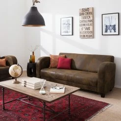 Ars manufacti Sofa Tullow (3-Sitzer) - Antiklederoptik Braun -WOHNZIMMERMÖBEL Verkäufe sofa tullow 3 sitzer antiklederoptik braun 4972116