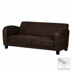 Ars manufacti Sofa Tullow (3-Sitzer) - Antiklederoptik Dunkelbraun