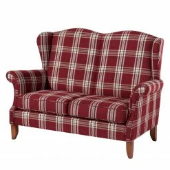 Max Winzer Sofa Verita (2-Sitzer) - Strukturstoff - Rot kariert