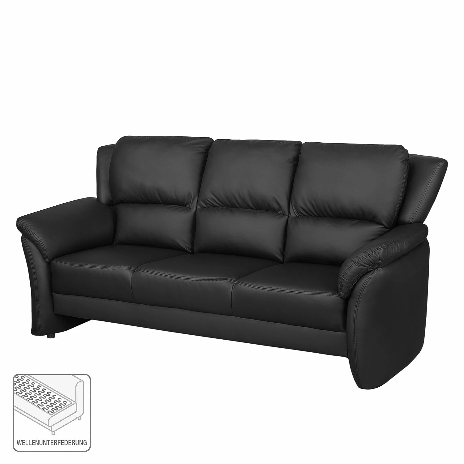 Nuovoform Sofa Windom (3-Sitzer) - Kunstleder - Schwarz 2 Nuovoform Sofa Windom (3-Sitzer) - Kunstleder - Schwarz – Bild 2