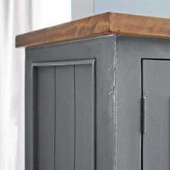 Maison Belfort Standvitrine Balignton II - Grau -WOHNZIMMERMÖBEL Verkäufe standvitrine balignton ii kiefer massiv grau 3692241