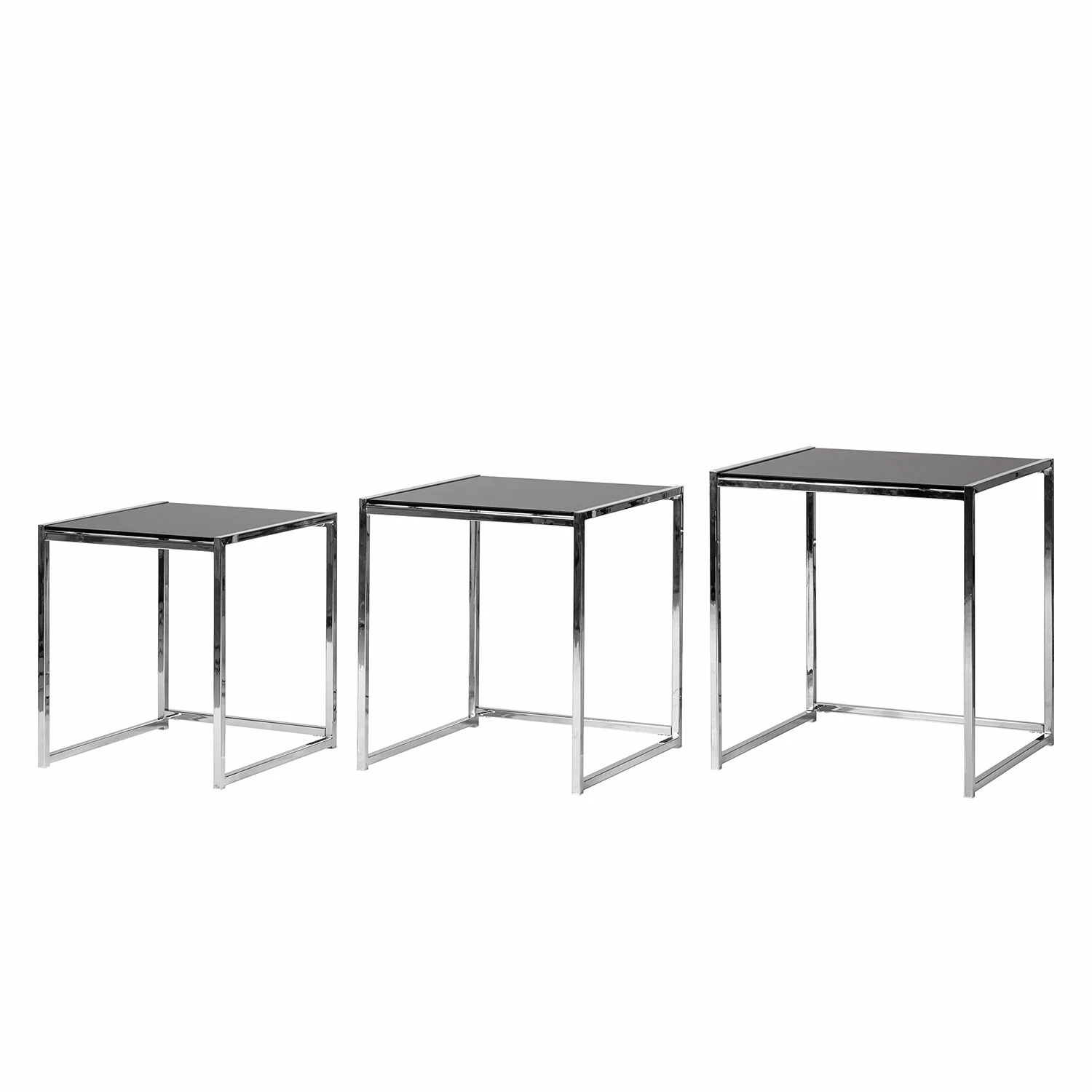 Loftscape Tisch Robin - 3-Satz - schwarze Glasplatte - Chromgestell 5 Loftscape Tisch Robin - 3-Satz - schwarze Glasplatte - Chromgestell – Bild 5