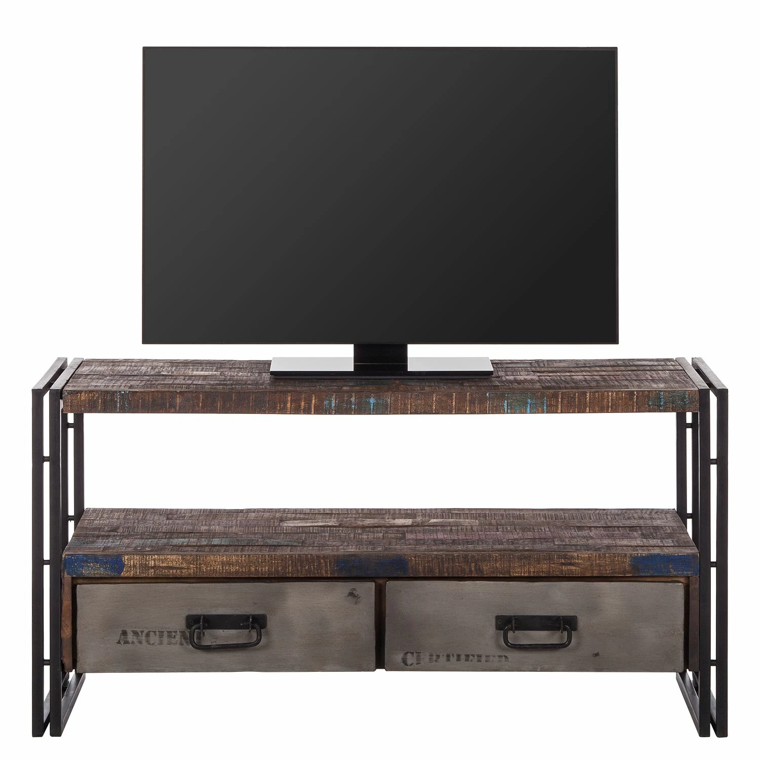 Red Living TV-Lowboard Factory II - Mango massiv / Metall - Vintage Braun 5 Red Living TV-Lowboard Factory II - Mango massiv / Metall - Vintage Braun – Bild 5