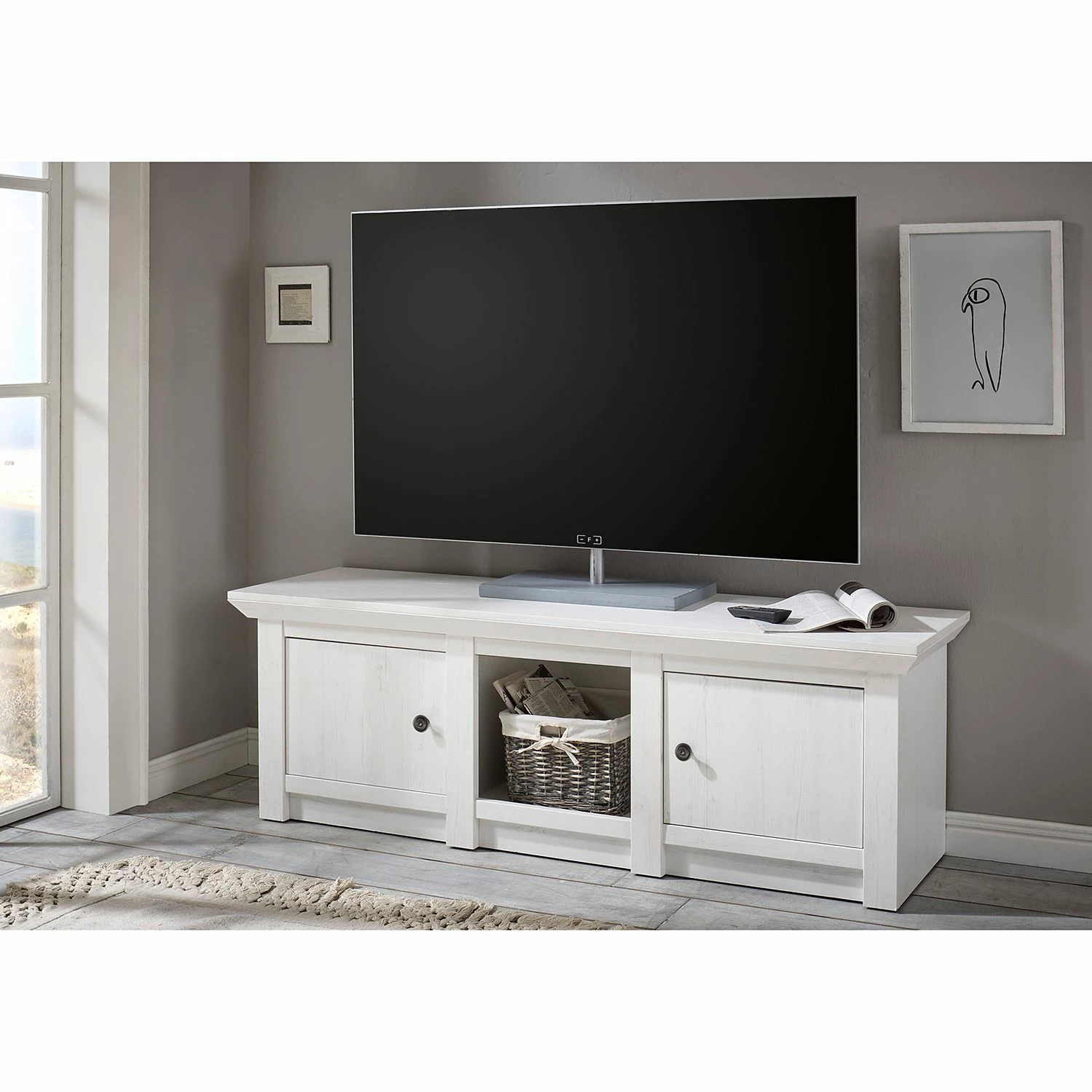 Maison Belfort TV-Lowboard Geestland - Pinie Weiß Dekor 4 Maison Belfort TV-Lowboard Geestland - Pinie Weiß Dekor – Bild 4