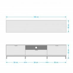 Studio Copenhagen TV-Lowboard Harma - Dunkelgrau -WOHNZIMMERMÖBEL Verkäufe tv lowboard harma dunkelgrau 5173332