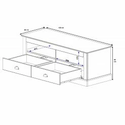 Maison Belfort TV-Lowboard Neely I - Weiß / Grau -WOHNZIMMERMÖBEL Verkäufe tv lowboard neely i kiefer massiv kiefer 5094412