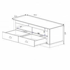 Maison Belfort TV-Lowboard Neely I - Weiß / Grau -WOHNZIMMERMÖBEL Verkäufe tv lowboard neely i kiefer massiv kiefer 5174348