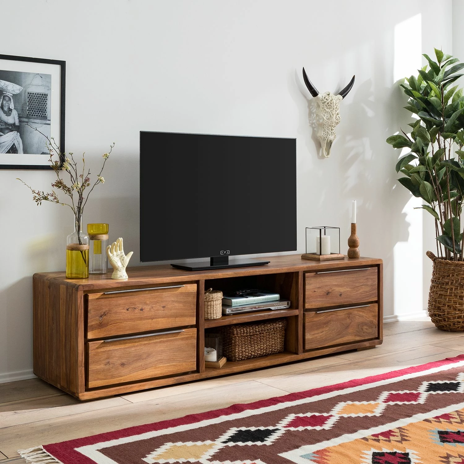 Ars Natura TV-Lowboard Trangle I - Sheesham massiv 2 Ars Natura TV-Lowboard Trangle I - Sheesham massiv – Bild 2