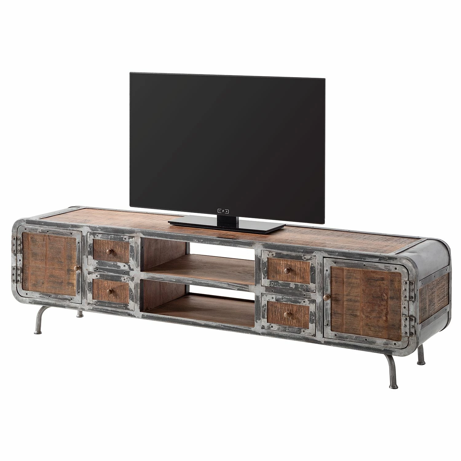Ars manufacti TV-Lowboard Wharton II - Akazie teilmassiv / Stahl 1 Ars manufacti TV-Lowboard Wharton II - Akazie teilmassiv / Stahl