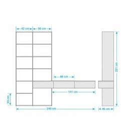 Loftscape TV-Wand Emporior III - Matt Hellbeige / Matt Weiß - Breite: 249 cm 9 Loftscape TV-Wand Emporior III - Matt Hellbeige / Matt Weiß - Breite: 249 cm -WOHNZIMMERMÖBEL Verkäufe tv wand emporior iii hochglanz weiss 249 cm 5202104