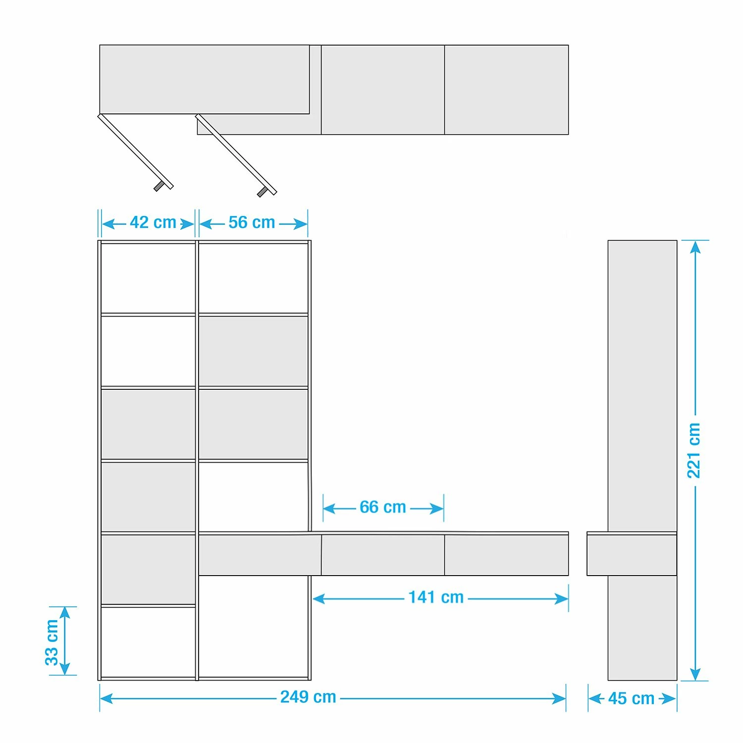 Loftscape TV-Wand Emporior IV - Cremeweiß - Breite: 249 cm 8 Loftscape TV-Wand Emporior IV - Cremeweiß - Breite: 249 cm – Bild 8