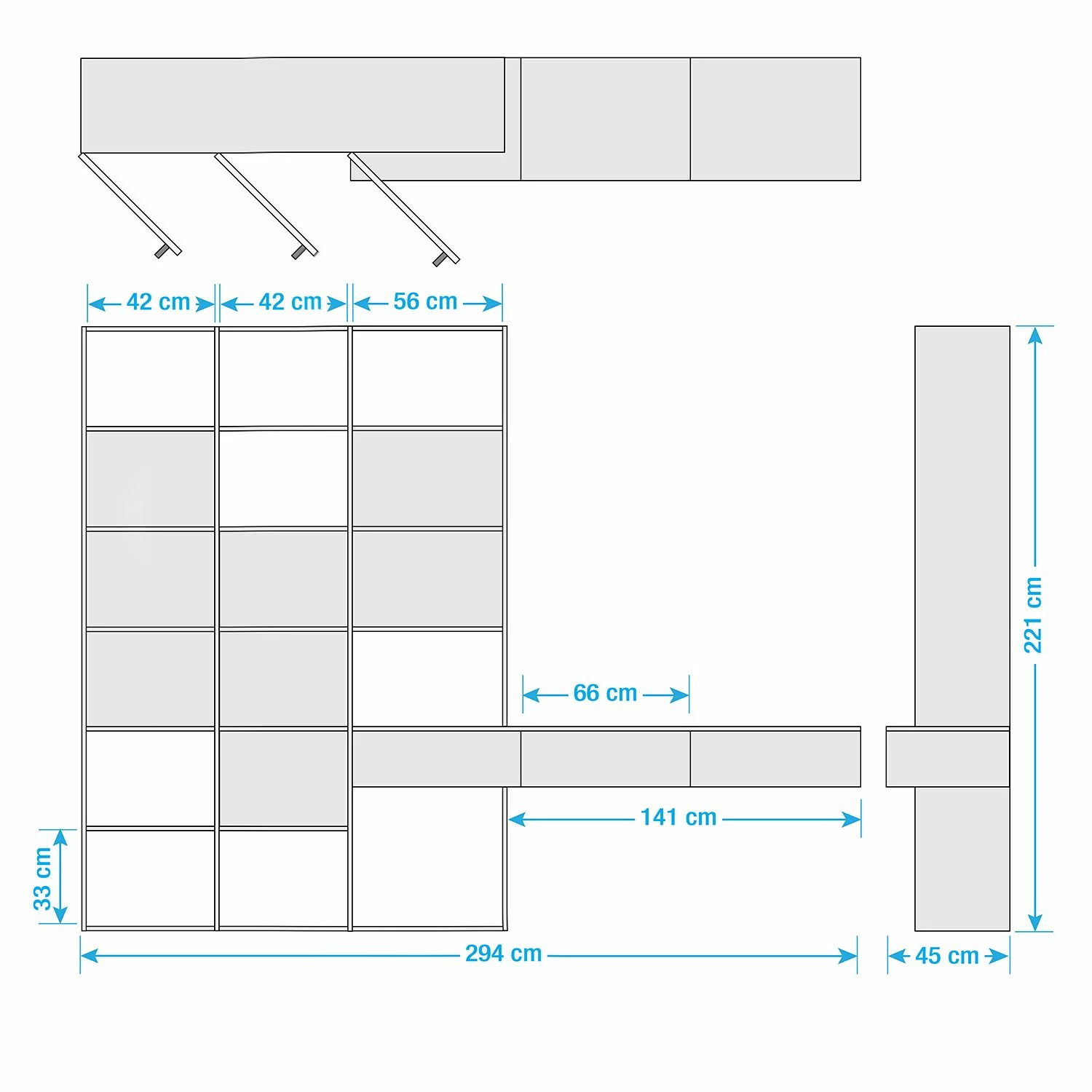 Loftscape TV-Wand Emporior IV - Matt Weiß / Matt Hellbeige - Breite: 294 cm 8 Loftscape TV-Wand Emporior IV - Matt Weiß / Matt Hellbeige - Breite: 294 cm – Bild 8