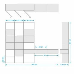 Loftscape TV-Wand Emporior IV - Matt Hellbeige - Breite: 294 cm -WOHNZIMMERMÖBEL Verkäufe tv wand emporior iv hochglanz weiss 294 cm 5202116