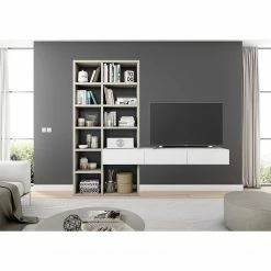 Loftscape TV-Wand Emporior III - Matt Hellbeige / Matt Weiß - Breite: 249 cm