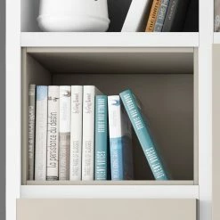 Loftscape TV-Wand Emporior IV - Matt Weiß / Matt Hellbeige - Breite: 249 cm -WOHNZIMMERMÖBEL Verkäufe tv wand emporior vi hochglanz weiss matt hellbeige 5153788