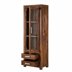 Ars Natura Standvitrine Ohio - Sheesham massiv -WOHNZIMMERMÖBEL Verkäufe vitrine ohio sheesham glas tueranschlag links 1351027